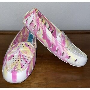 Floafers POSH DRIVER Rubber Pink/Yellow Size‎ 7 Shoes Penny Loafers Women's